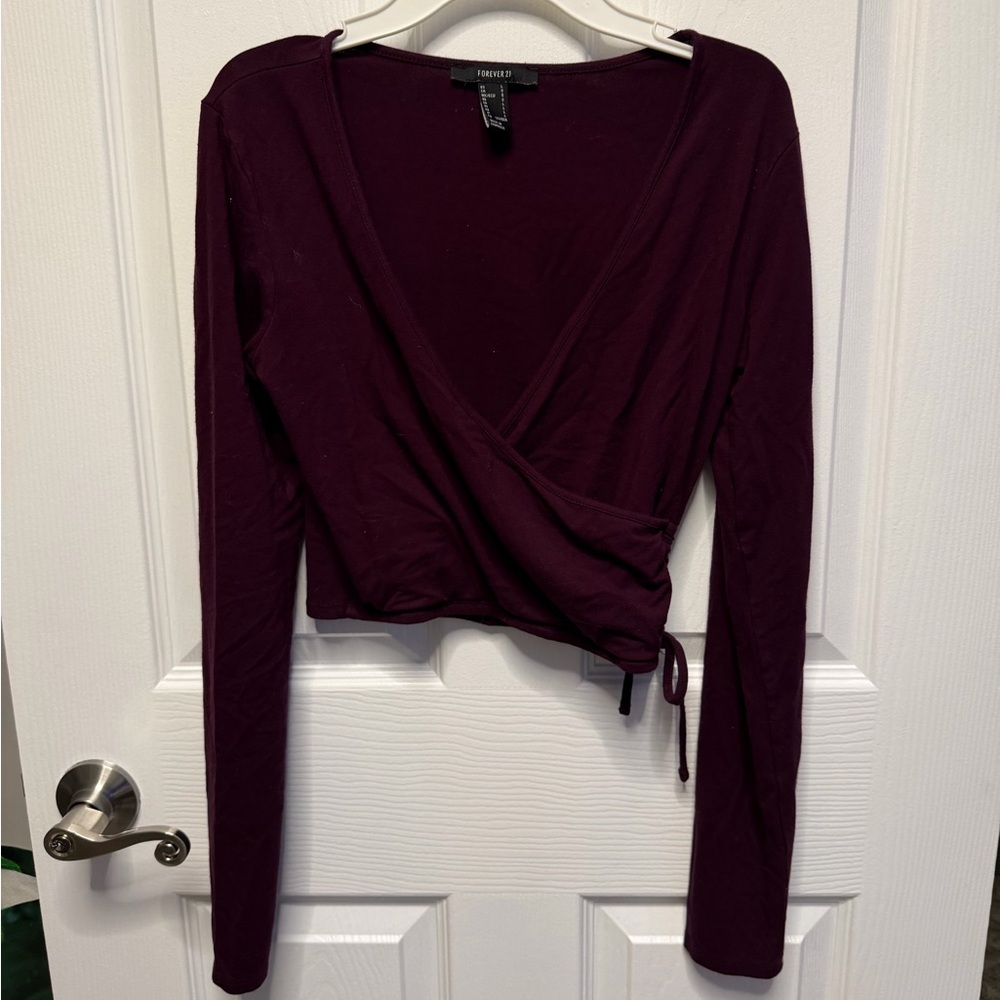 Plum wrap crop top